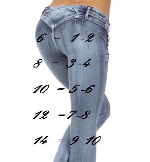 Colombian Jeans Size Chart